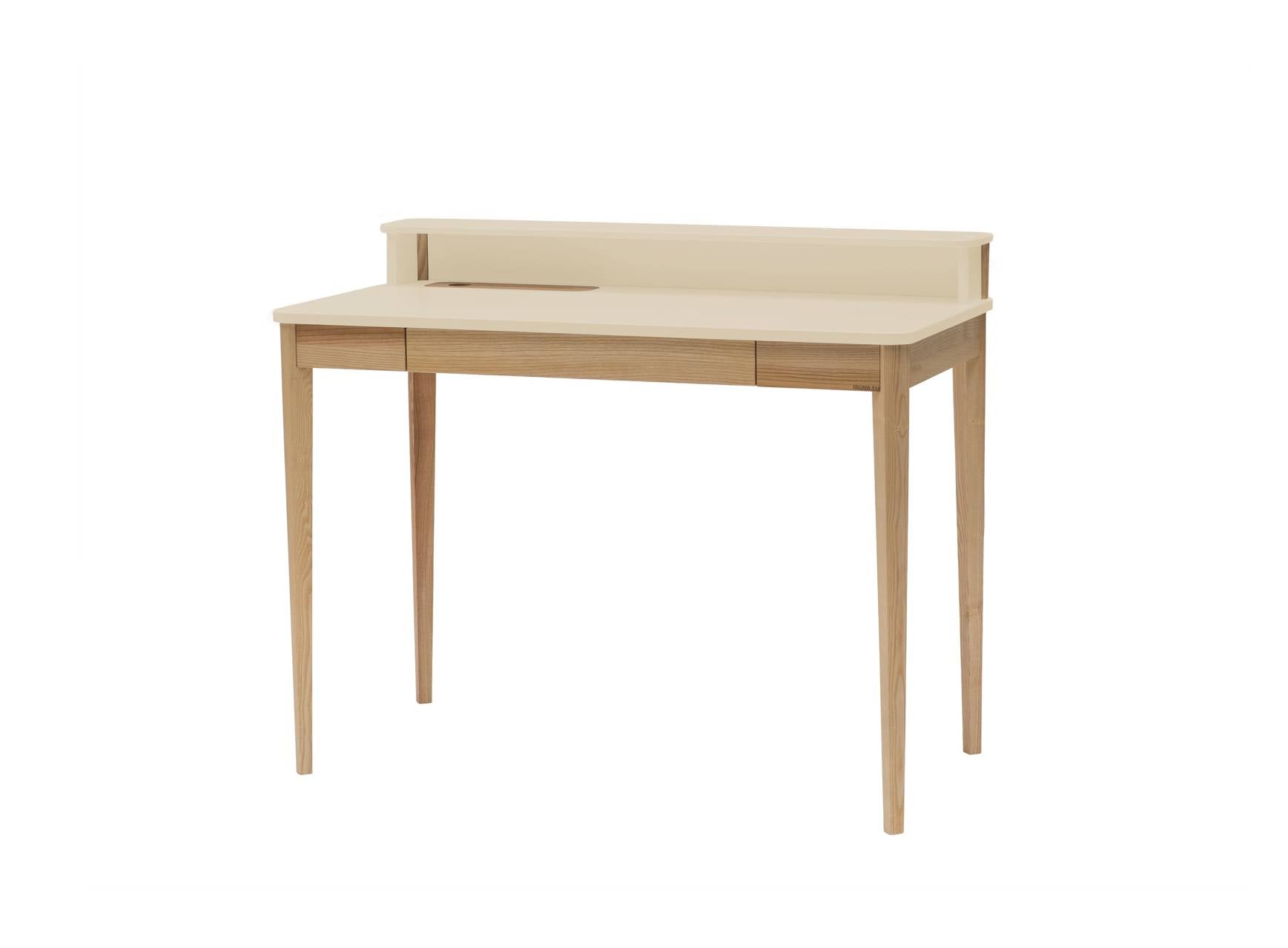 Hvid Ashme Skrivebord 110 Kridt - Ragaba Skabe