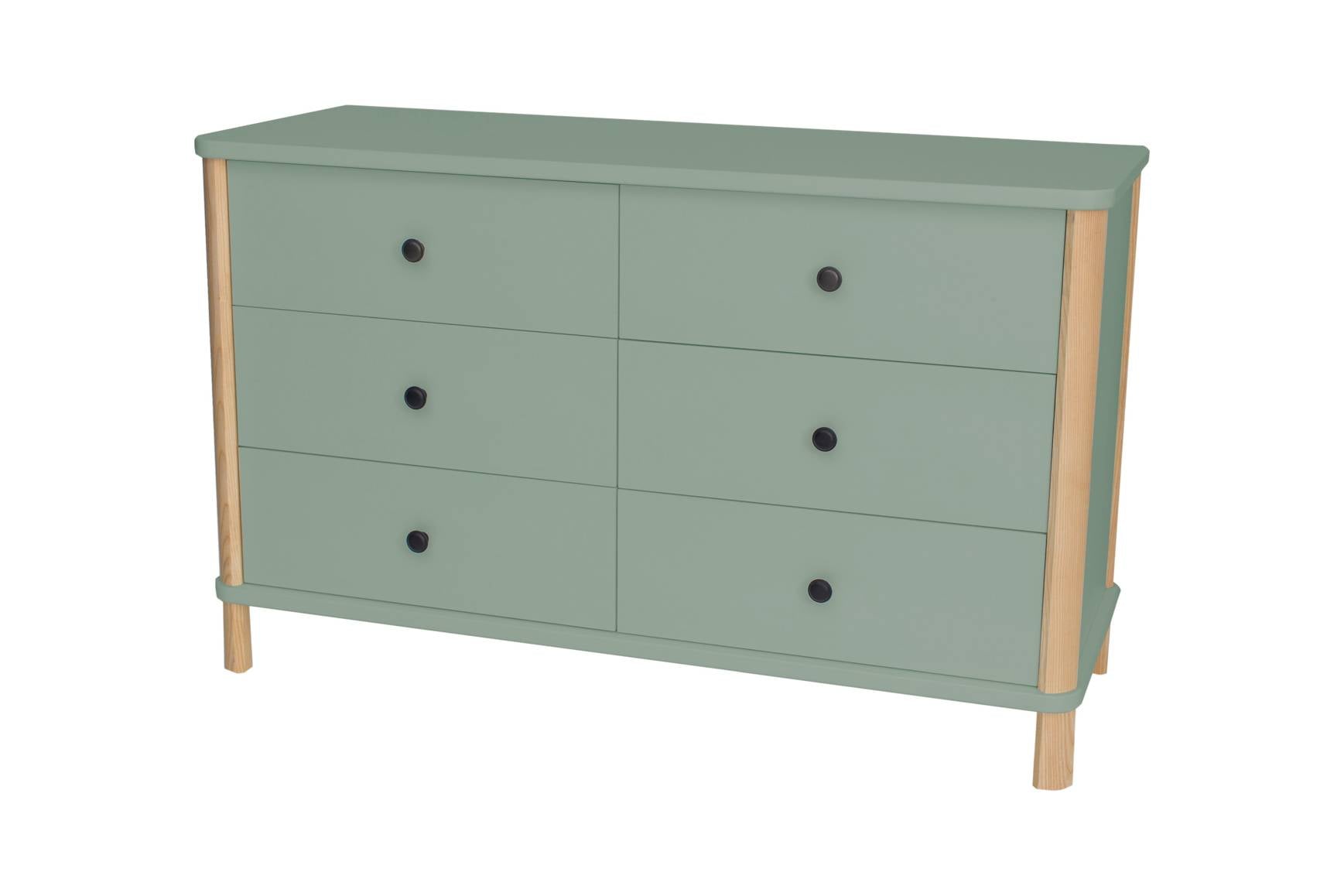 Grøn Ashme Boy Skuffe 114cm Dobbelt Kommode Salvie - Ragaba Skabe