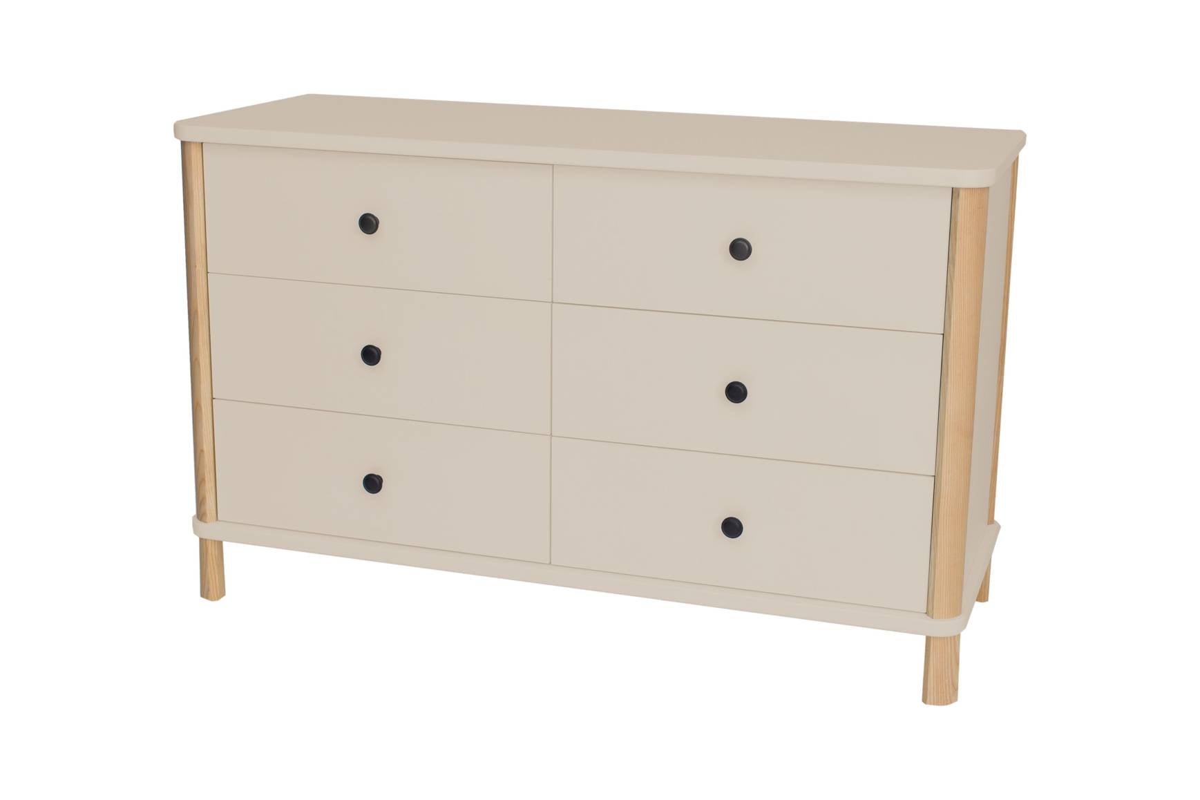 Ashme Boy Skuffe 114cm Dobbelt Kommode Brun Beige - Ragaba Skabe