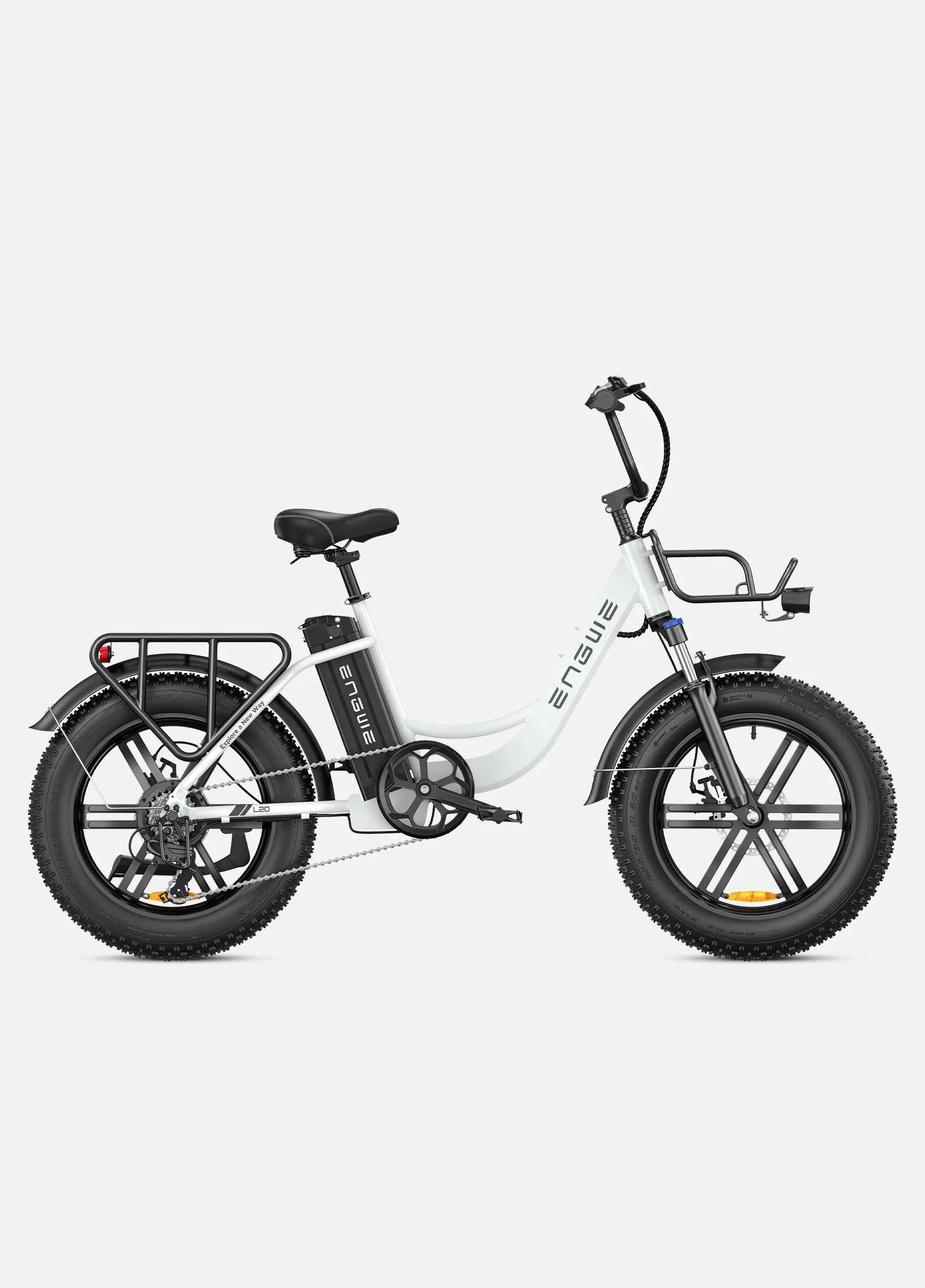 Hvid Engwe L20 Bike Snow White - Engwe Skabe  - 0775685677549