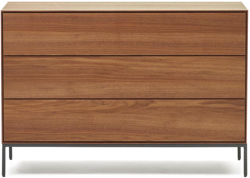 Sort Vedrana Kommode Mørk Natur H75x110x40 - Kave Home Skabe  - 8433840805450