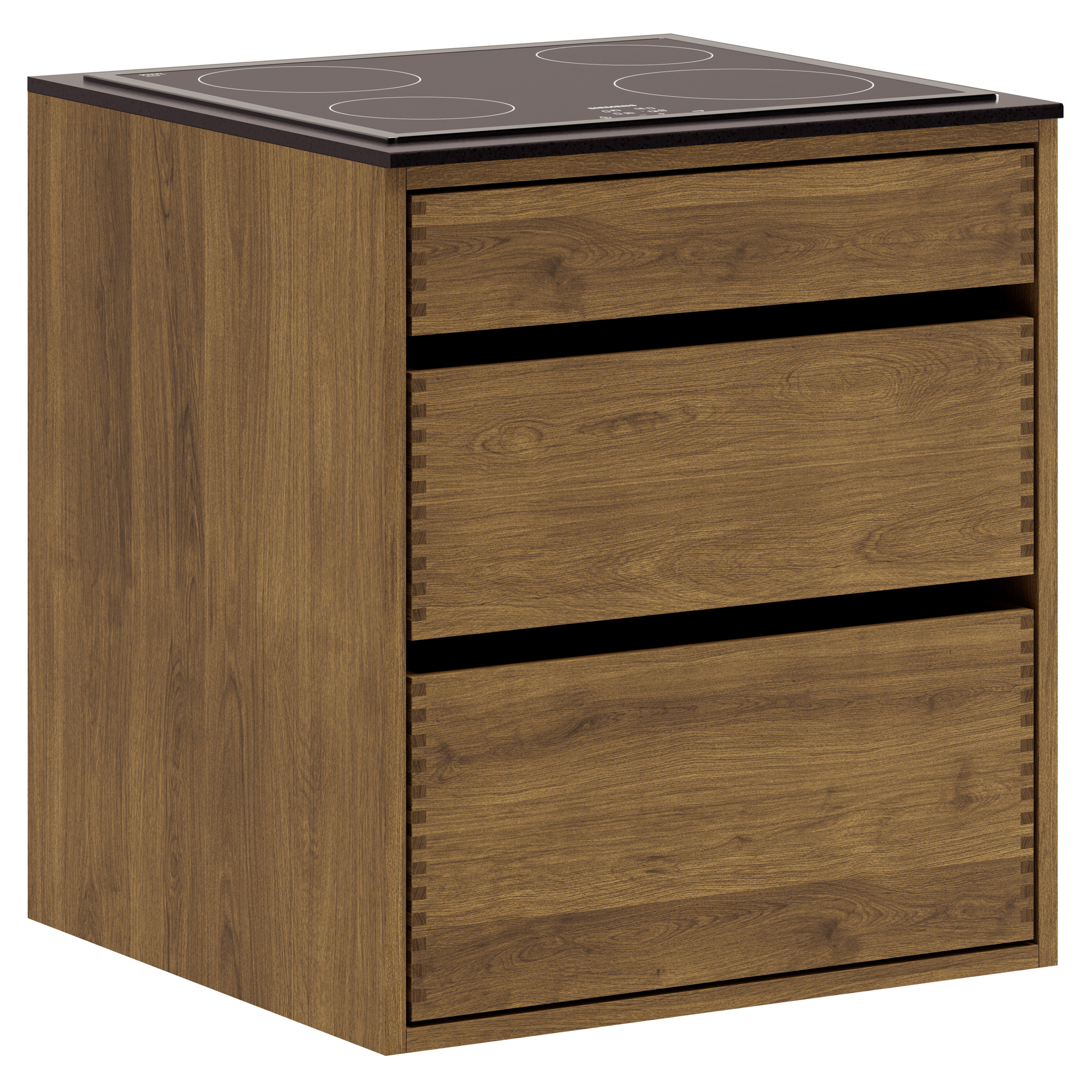 Mørkolieret Just Wood Original Underskab Dybden Forberedt Til Kogeplade - Just Wood Skabe