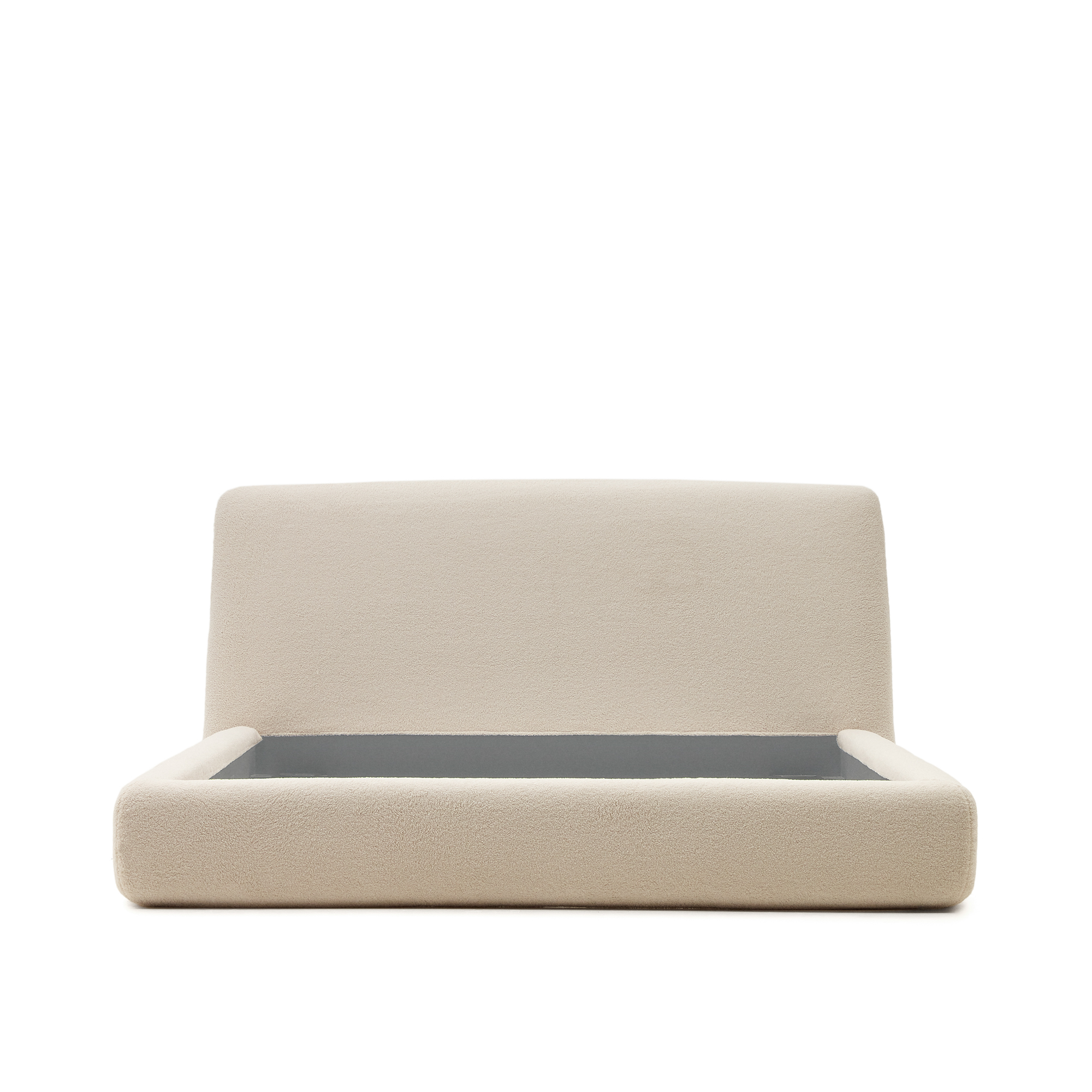 Hvid Kave Home Martina Sengeramme Sengegavl Off White Boucl Aftageligt Betræk 160x200 - Kave Home Skabe  - 8433840913513