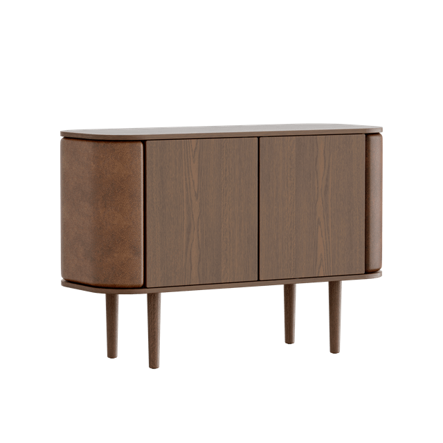 Sort Umage Treasures Skab Mørk Egetræ Brun Faux Læder - Umage Skabe  - 5710302774541