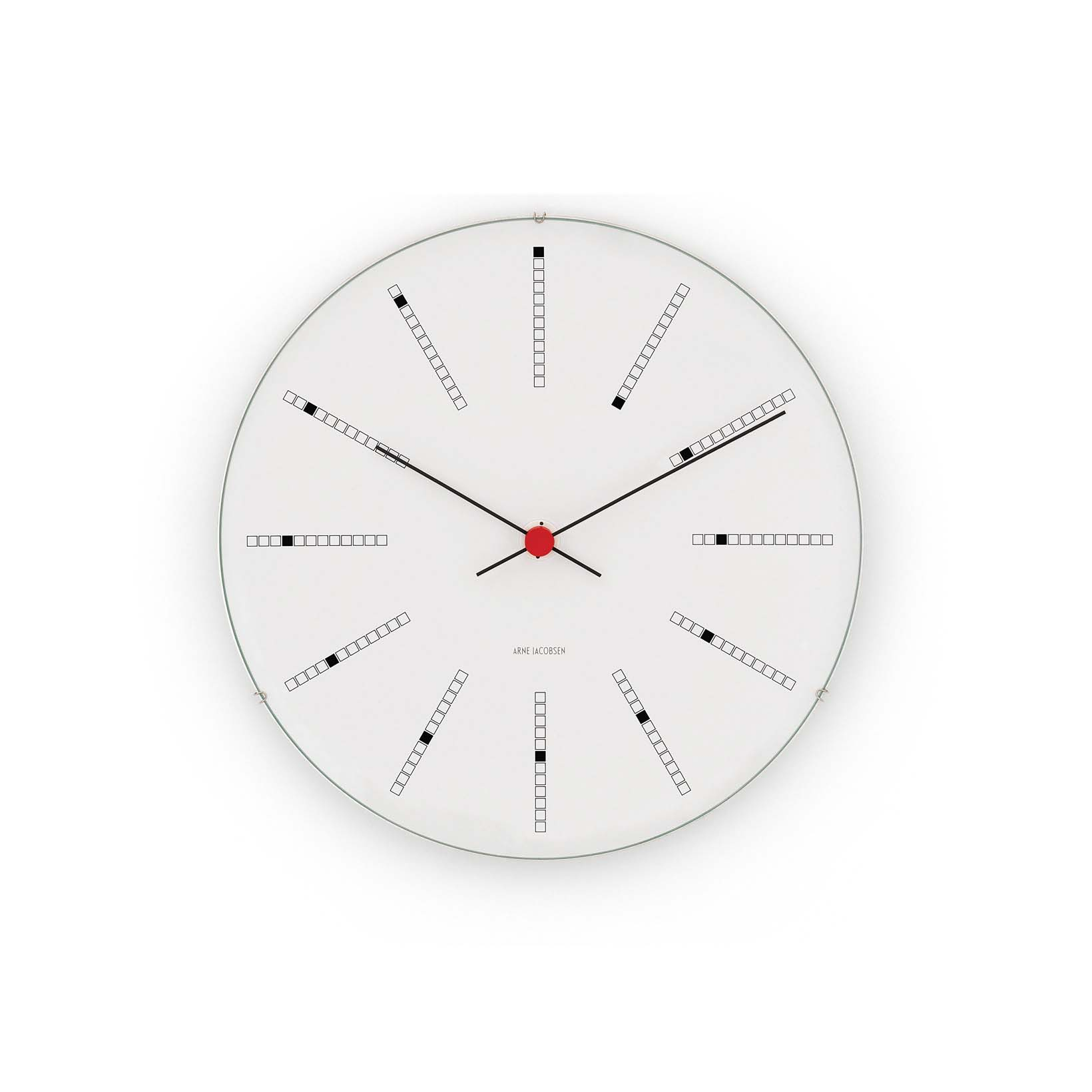 Hvid Arne Jacobsen Bankers Vægur Ø48 Sort Rød - Arne Jacobsen Skabe  - 5709513436508